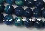 CAG4631 15.5 inches 6mm faceted round fire crackle agate beads