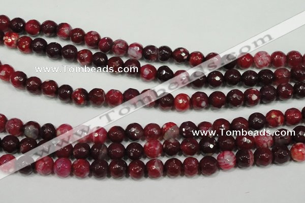 CAG4636 15.5 inches 6mm faceted round fire crackle agate beads