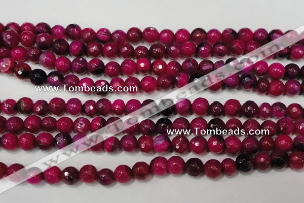 CAG4637 15.5 inches 6mm faceted round fire crackle agate beads