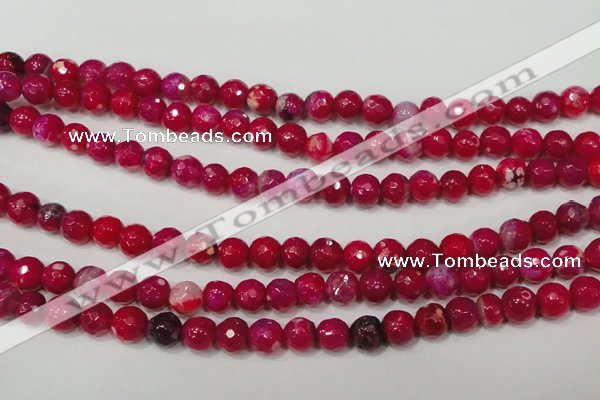 CAG4638 15.5 inches 6mm faceted round fire crackle agate beads