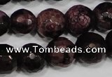 CAG4648 15.5 inches 8mm faceted round fire crackle agate beads