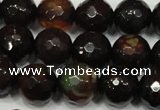 CAG4649 15.5 inches 8mm faceted round fire crackle agate beads