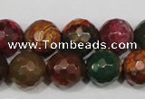 CAG4650 15.5 inches 8mm faceted round fire crackle agate beads