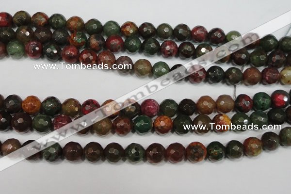 CAG4650 15.5 inches 8mm faceted round fire crackle agate beads