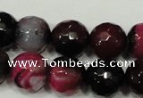 CAG4651 15.5 inches 8mm faceted round fire crackle agate beads