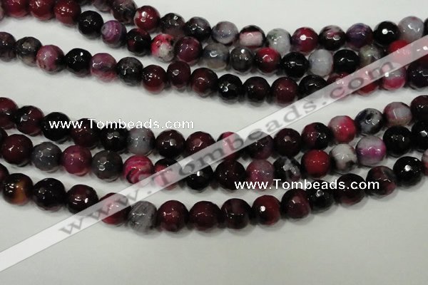 CAG4651 15.5 inches 8mm faceted round fire crackle agate beads