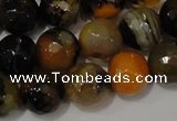 CAG4654 15.5 inches 8mm faceted round fire crackle agate beads