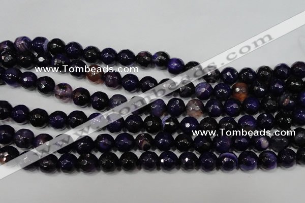 CAG4656 15.5 inches 8mm faceted round fire crackle agate beads