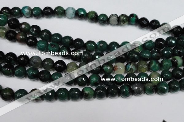 CAG4657 15.5 inches 8mm faceted round fire crackle agate beads