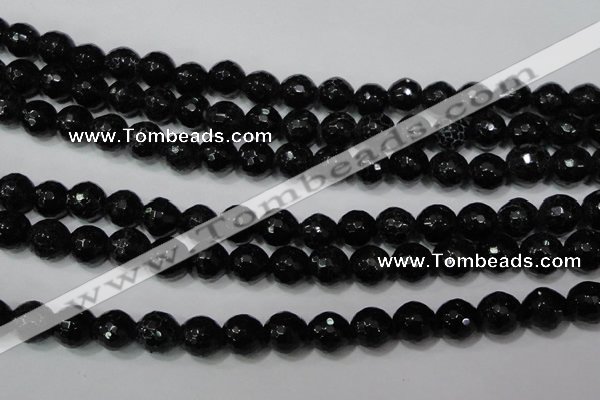 CAG4658 15.5 inches 8mm faceted round fire crackle agate beads