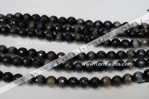 CAG4659 15.5 inches 8mm faceted round fire crackle agate beads