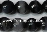 CAG4661 15.5 inches 10mm faceted round fire crackle agate beads