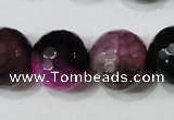 CAG4666 15.5 inches 10mm faceted round fire crackle agate beads