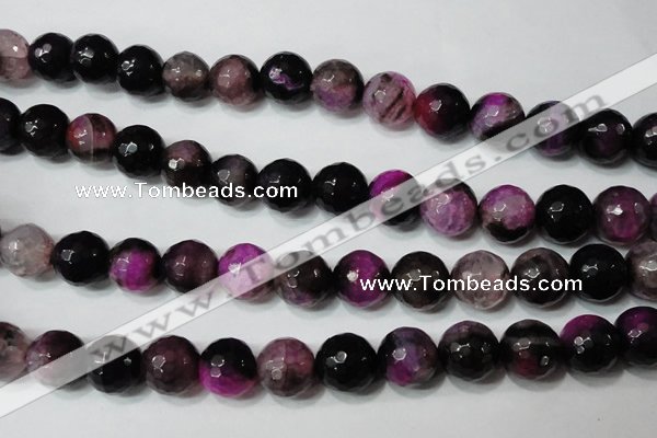 CAG4666 15.5 inches 10mm faceted round fire crackle agate beads