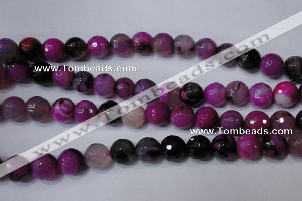 CAG4667 15.5 inches 10mm faceted round fire crackle agate beads