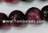 CAG4669 15.5 inches 10mm faceted round fire crackle agate beads