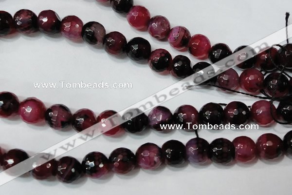 CAG4669 15.5 inches 10mm faceted round fire crackle agate beads