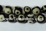 CAG4680 15.5 inches 10mm faceted round tibetan agate beads wholesale