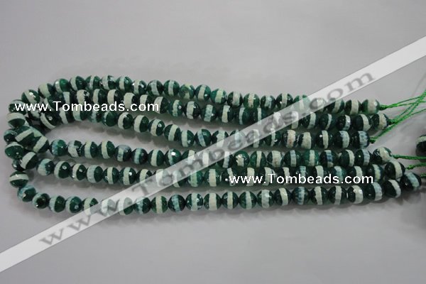 CAG4695 15.5 inches 8mm faceted round tibetan agate beads wholesale