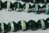 CAG4696 15.5 inches 10mm faceted round tibetan agate beads wholesale
