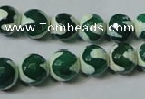 CAG4701 15.5 inches 10mm faceted round tibetan agate beads wholesale