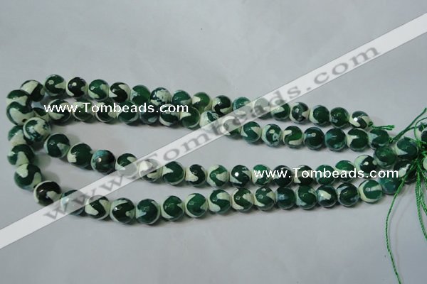 CAG4701 15.5 inches 10mm faceted round tibetan agate beads wholesale