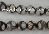 CAG4706 15 inches 10mm faceted round tibetan agate beads wholesale