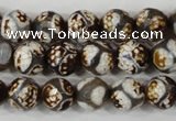 CAG4708 15 inches 10mm faceted round tibetan agate beads wholesale