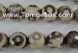 CAG4715 15 inches 10mm faceted round tibetan agate beads wholesale