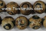 CAG4750 15 inches 16mm round tibetan agate beads wholesale