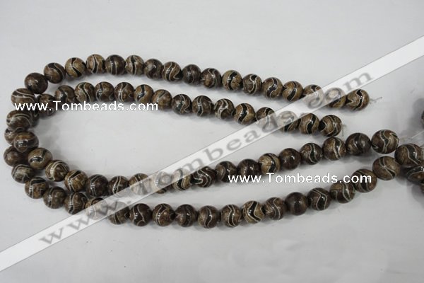 CAG4752 15 inches 10mm round tibetan agate beads wholesale