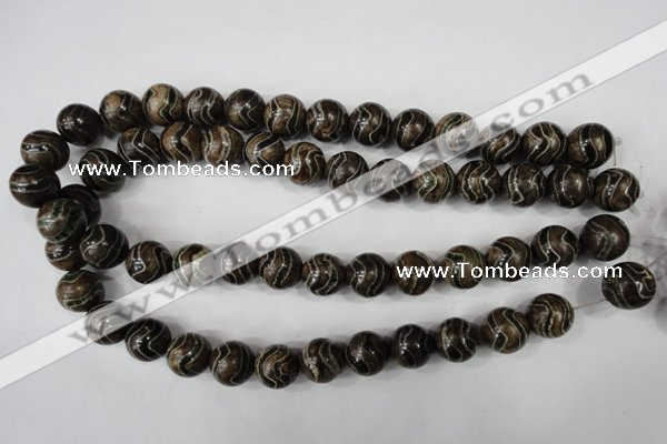 CAG4754 15 inches 14mm round tibetan agate beads wholesale