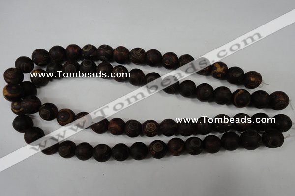 CAG4761 15 inches 12mm round tibetan agate beads wholesale