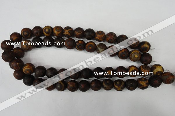 CAG4762 15 inches 14mm round tibetan agate beads wholesale