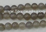 CAG4771 15 inches 8mm round grey agate beads wholesale