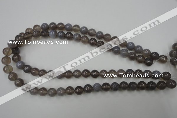 CAG4772 15 inches 10mm round grey agate beads wholesale