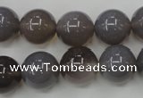 CAG4774 15 inches 14mm round grey agate beads wholesale