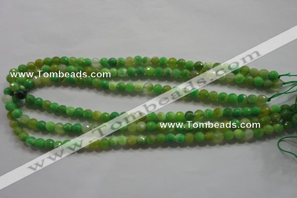 CAG4780 15.5 inches 6mm faceted round fire crackle agate beads