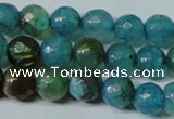 CAG4786 15.5 inches 6mm faceted round fire crackle agate beads