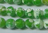 CAG4790 15.5 inches 6mm faceted round fire crackle agate beads