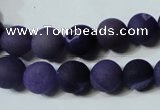 CAG4796 15.5 inches 10mm round matte druzy agate beads wholesale