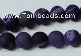 CAG4797 15.5 inches 12mm round matte druzy agate beads wholesale