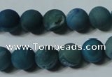 CAG4799 15.5 inches 10mm round matte druzy agate beads wholesale