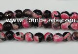 CAG4801 15 inches 6mm faceted round fire crackle agate beads