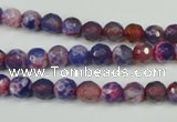 CAG4802 15 inches 6mm faceted round fire crackle agate beads