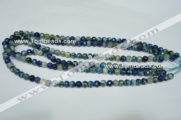 CAG4805 15 inches 6mm faceted round fire crackle agate beads