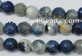 CAG4806 15 inches 8mm faceted round fire crackle agate beads