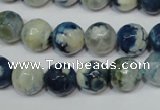 CAG4807 15 inches 10mm faceted round fire crackle agate beads