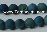 CAG4820 15.5 inches 12mm round matte druzy agate beads wholesale