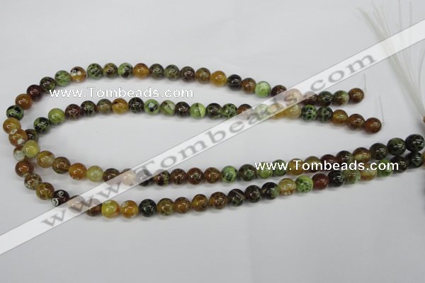 CAG4832 15 inches 8mm round dragon veins agate beads wholesale